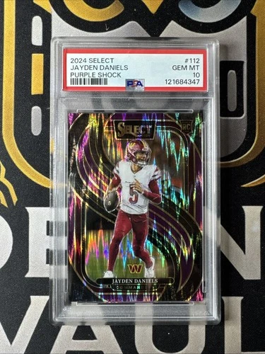 2024 Panini Select - Premier Level Jayden Daniels Purple Shock /360 PSA 10 GEM