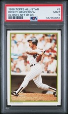 1986 TOPPS ALL-STAR GLOSSY SET OF 60 #5 RICKEY HENDERSON PSA 9