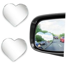 2Pcs Heart Shaped Blind Spot Mirrors for Cars, HD Glass Frameless Convex Side