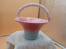 Dryden Originals Basket 7 x 7" Pink Blue Ombre 1990 Art Pottery Southwest