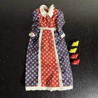 Vintage 1970s Barbie Best Buy Maxi Peasant Dress Floral & 2 Pair of Shoes/Heels