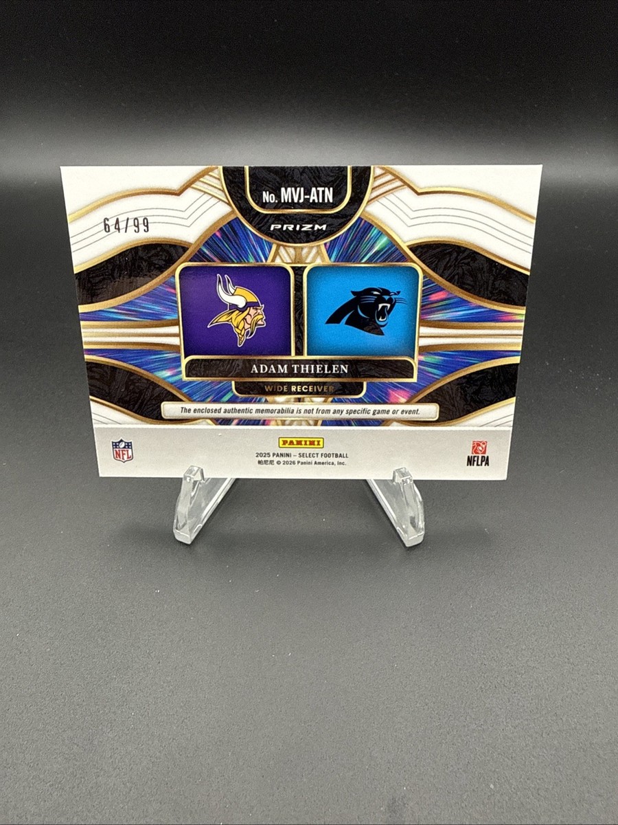 2025 Panini Select Adam Thielen Multiverse White Dual Patch # /99