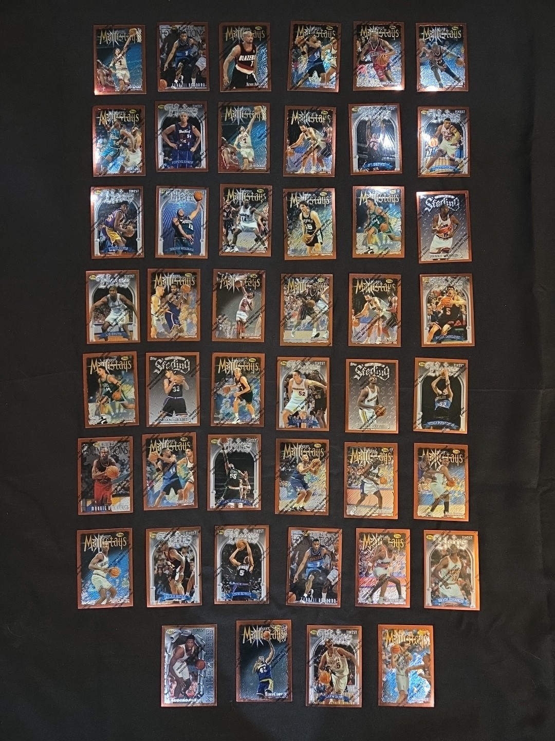Lot of (46) 1996-97 Topps Finest - NBA Basketball Cards  W/coating -