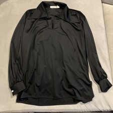WOW- Vintage- Christian Dior - Black Silk / Satin Blouse - Peter Pan Collar - 12