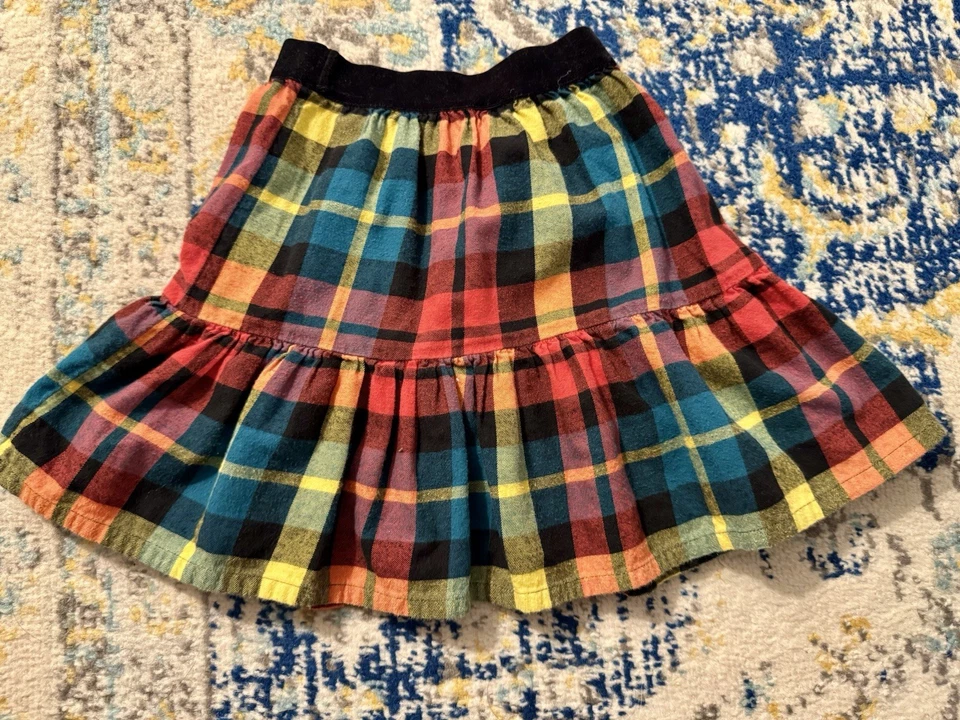 Falda a Cuadros Hanna Andersson Franela Talla 6-7 Niveles Academia Terciopelo Borde Foto 4 de 4