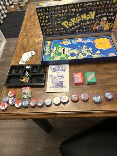 Pokemon Master Trainer Board Game Vintage Hasbro 99.9 Complete 1999 Rare Gen 1