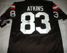 DOUG ATKINS CLEVELAND BROWNS RARE W/COA SIGNED OFFICIAL LICENSED PROLINE JERSEY