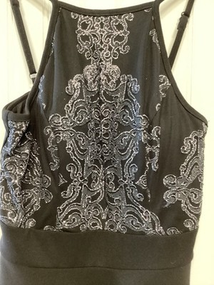 Speechless Black Sparkly Dress Jr Sz 3- Strappy Short-Flowing-Prom-NewYears Eve