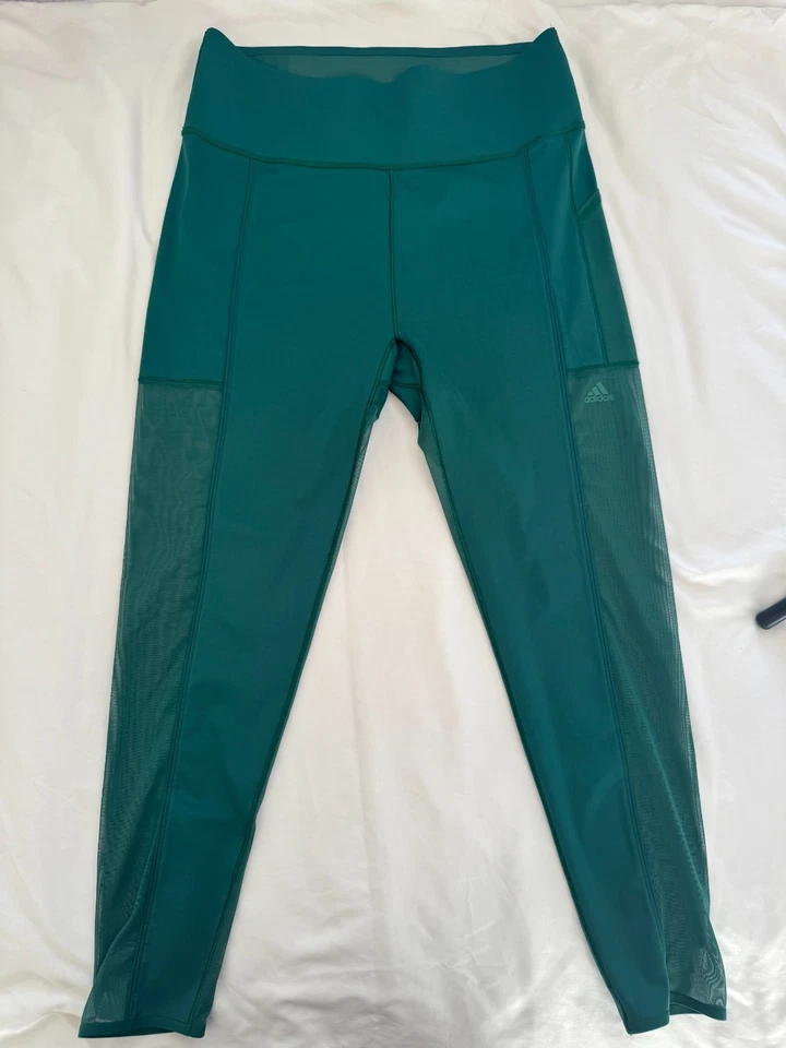 Legging Ivy Park x Adidas Verde 3 Rayas Malla Tiro Alto Beyoncé Talla Grande Foto 3 de 4