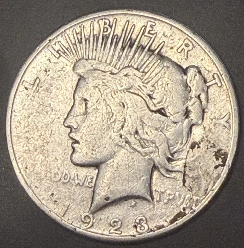 1923-D Peace Dollar 90% Silver CoinSnap rated F(Fine) priced below melt value