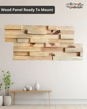 23”x12” Solid Wood Wall Panel – Decorative 3D Wooden Art Panel – Ready to Mount