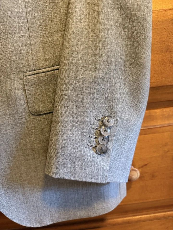 Suitsupply Lazio Suit Slim Fit Wool 2-Piece 38S Jacket & 32x26 Pants Light Gray - Image 2 of 4