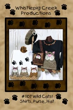 NEW Whistlepig Creek Productions - Wild Cats Appliques, Sweatshirt, Bags, Beret