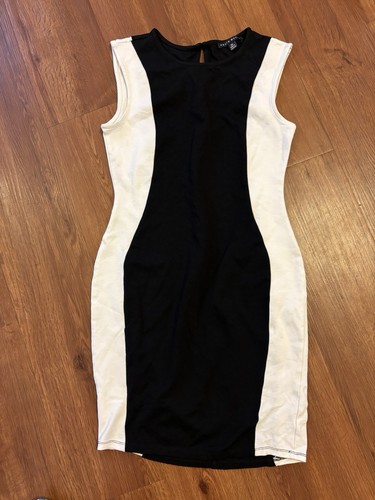 Haute Monde Women’s Bodycon Dress Size M Black White Stretch Free Shipping