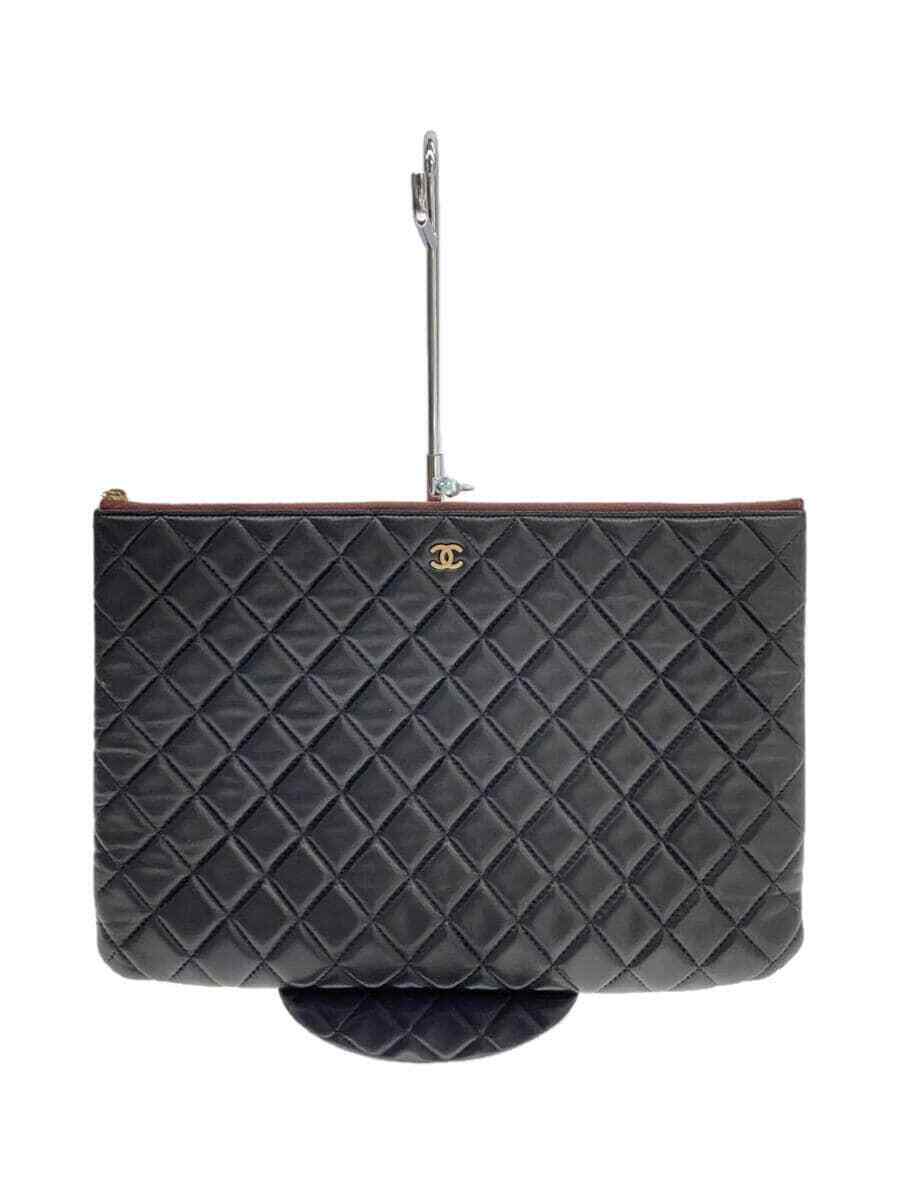 Chanel Caviar Matelasse Clutch in Black Bordeaux with Silver Hardware-image