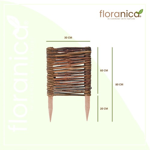 Floranica Bordure de jardin en osier - Clôture en osier de jardin - Imagen 23 de 28