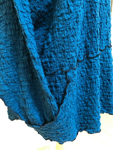 NOBLU Cotton Pucker Fabric Wide Top, Deep Turquoise, 2X - Picture 3 of 7