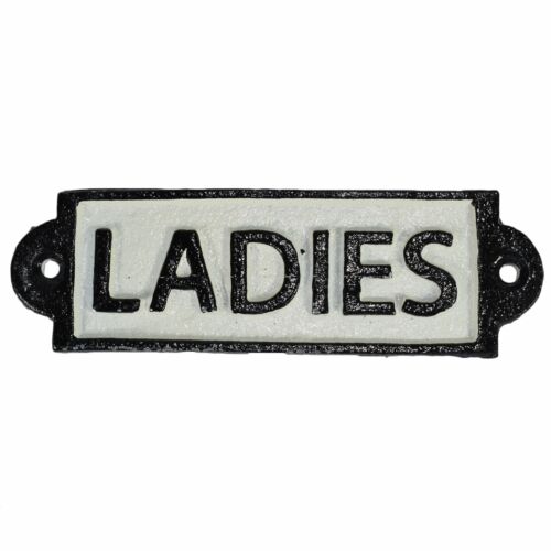 Ladies Toilet Cast Iron Sign Plaque Door Wall Fence Post Cafe Shop Pub Hotel Bar - Picture 1 of 3
