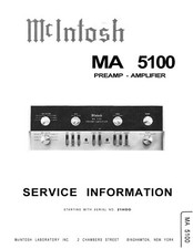 Service Manual Guide For McIntosh MA 5100