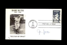 Jerry Grote Signed 1983 FDC Babe Ruth Cache First Day Cover Autograph