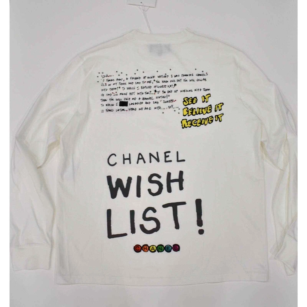 CHANEL ロング丈Tシャツ Chanel X Pharrell Capsule Collection White Long Sleeve Graffiti