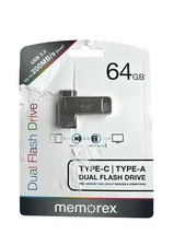 Memorex Dual Flash Drive Type C to Type A 64 GB - Silver