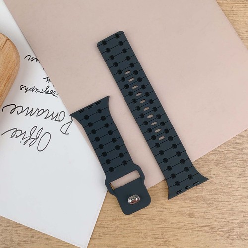 Für Apple Watch Series 10 9 8 7 6 5 4 Ultra Zweifarbig Silikon Verstellbares Armband - Bild 5 von 21