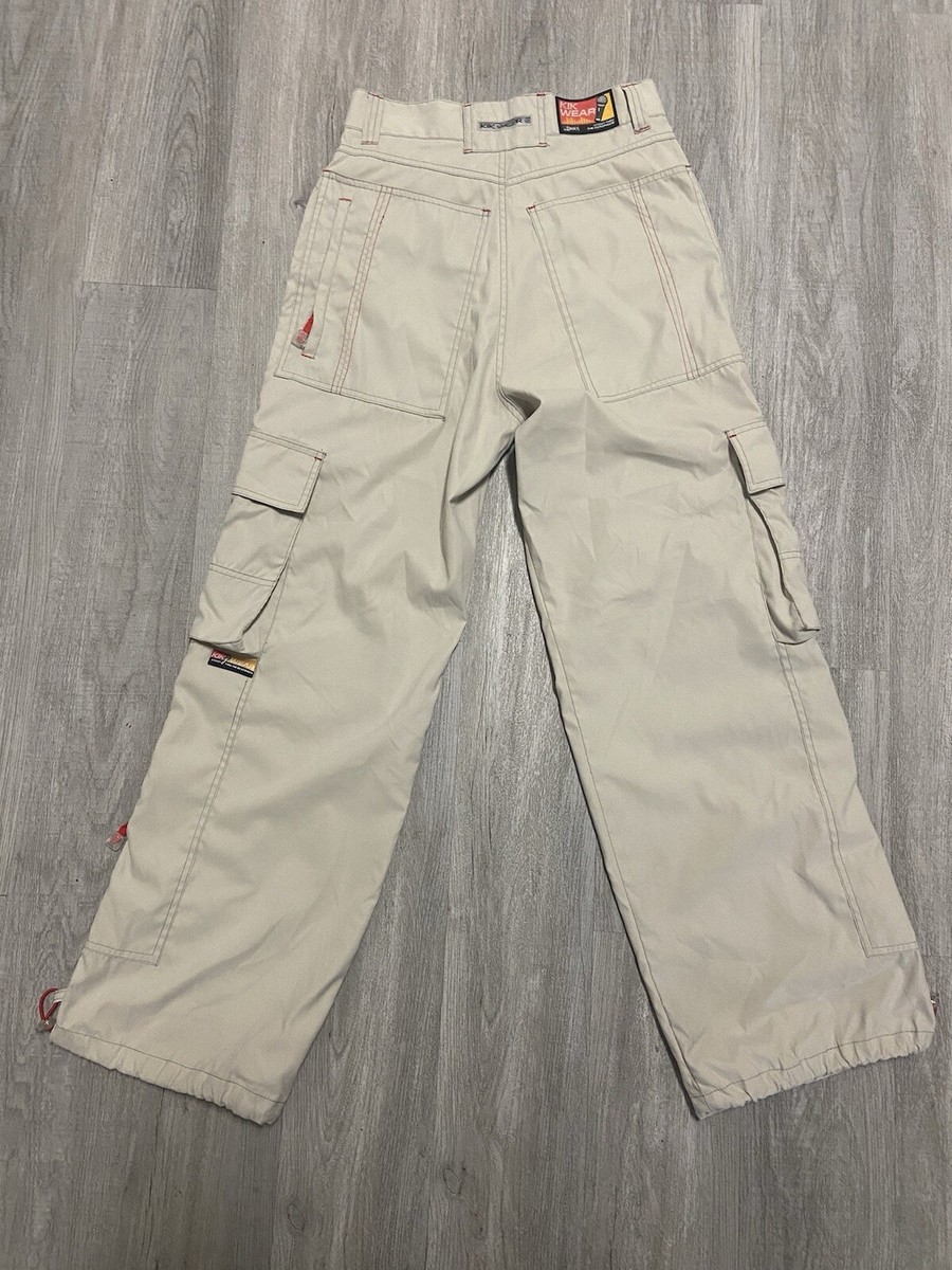 Vintage Kikwear Pants Size 30 Rave Baggy Y2K White Red RARE Kik