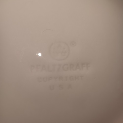 Pfaltzgraff Oval Serving Bowl 10"L 3"H Northwinds Ivory Blue & Green Stripe EUC - Picture 2 of 2