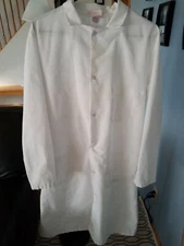 RED KAP LONG WHITE SHIRTS LAB COATS SIZE M Snap up 3 pocket Halloween Costume 