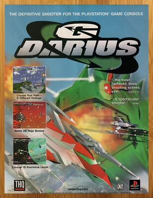 1998 G Darius Playstation PS1 Vintage Print Ad/Poster Retro Video Game Art 90s