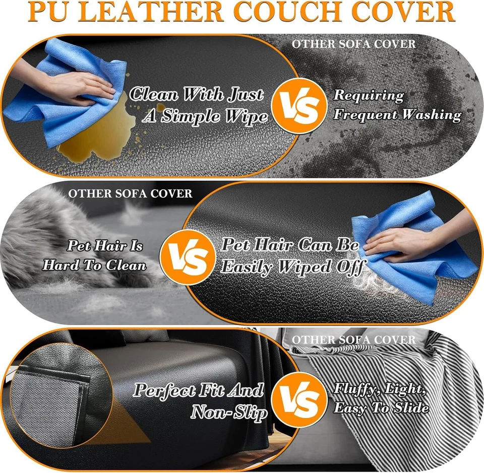 防水聚氨脂合成沙发套防划伤懒人沙发套2/3/4座椅大号沙发保护 — 第 3/4 张图片