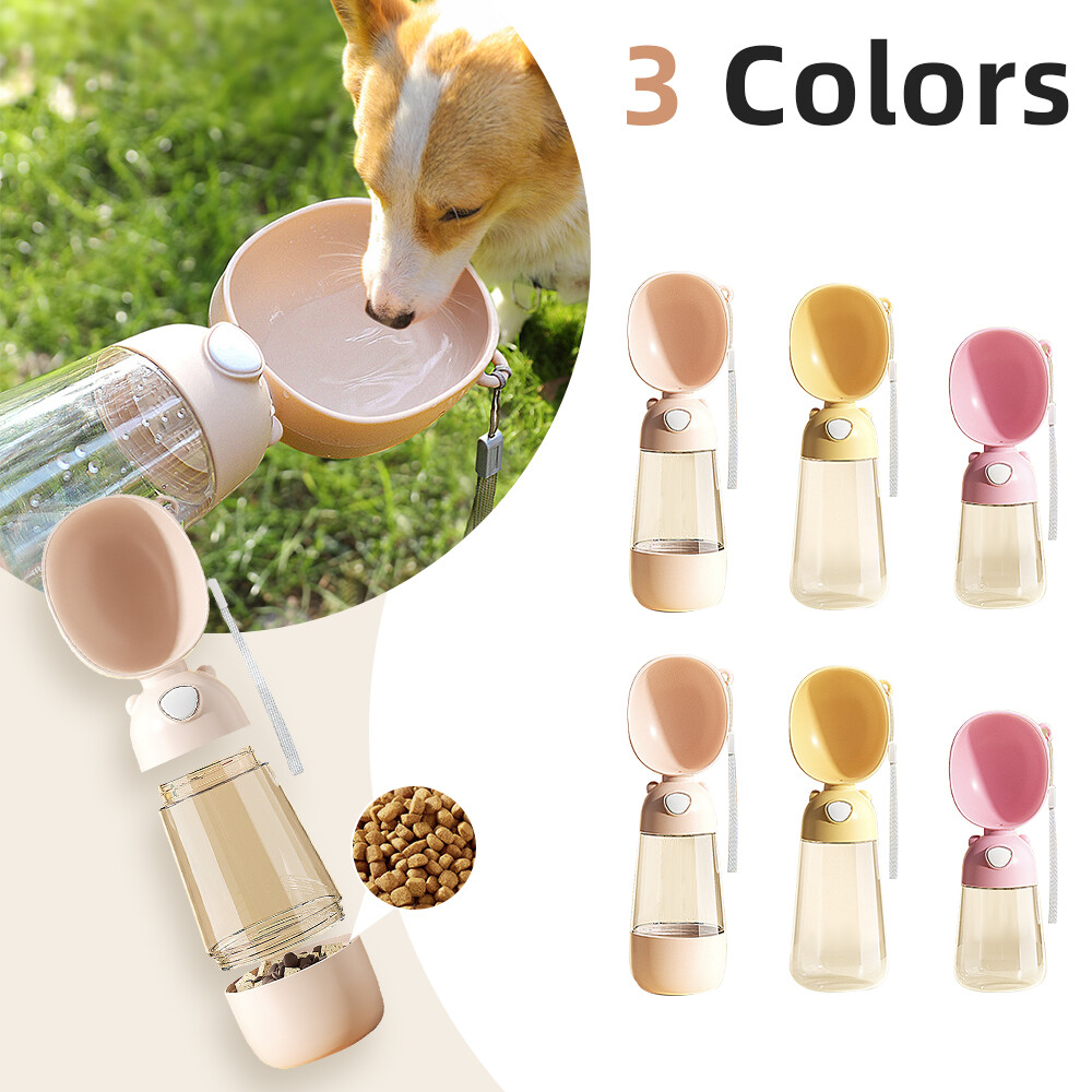 Portable Dog Water Bottle Food And Water Container For Pet Pets Feeder Bowl  Outd