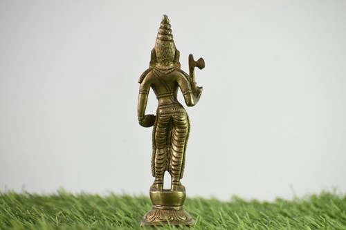 6 Inches Parashu Rama Avatar Statue Figurine Hand Carved Brass Home Decor Idol - Picture 2 of 4