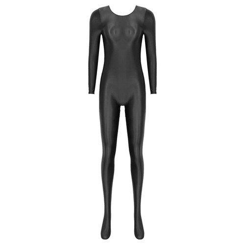 iEFiEL Glänzende Catsuit Langarm Ganzkörper Öl Glanz Ganzanzug Suit für Damen - Bild 29 von 91