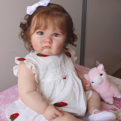 24'' Reborn Baby Doll Cute Girl Newborn Doll Cloth Body 3D Skin Handmade Gifts