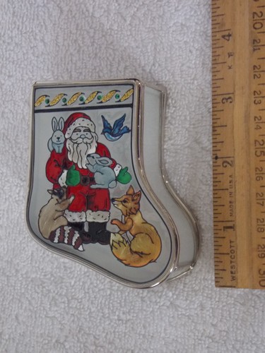 Amia Studios Santa & Woodland Animals Mirror Christmas Hinged Trinket Box - Picture 7 of 7