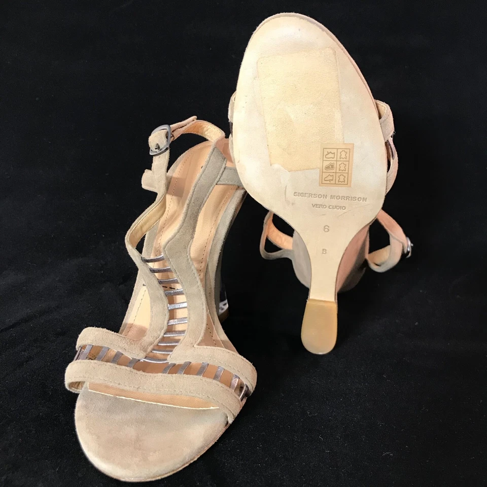 Новый с ярлыками US6 Sigerson Morrison бежевый на танкетке сандалии org цена $480 - Изображение 4 из 4
