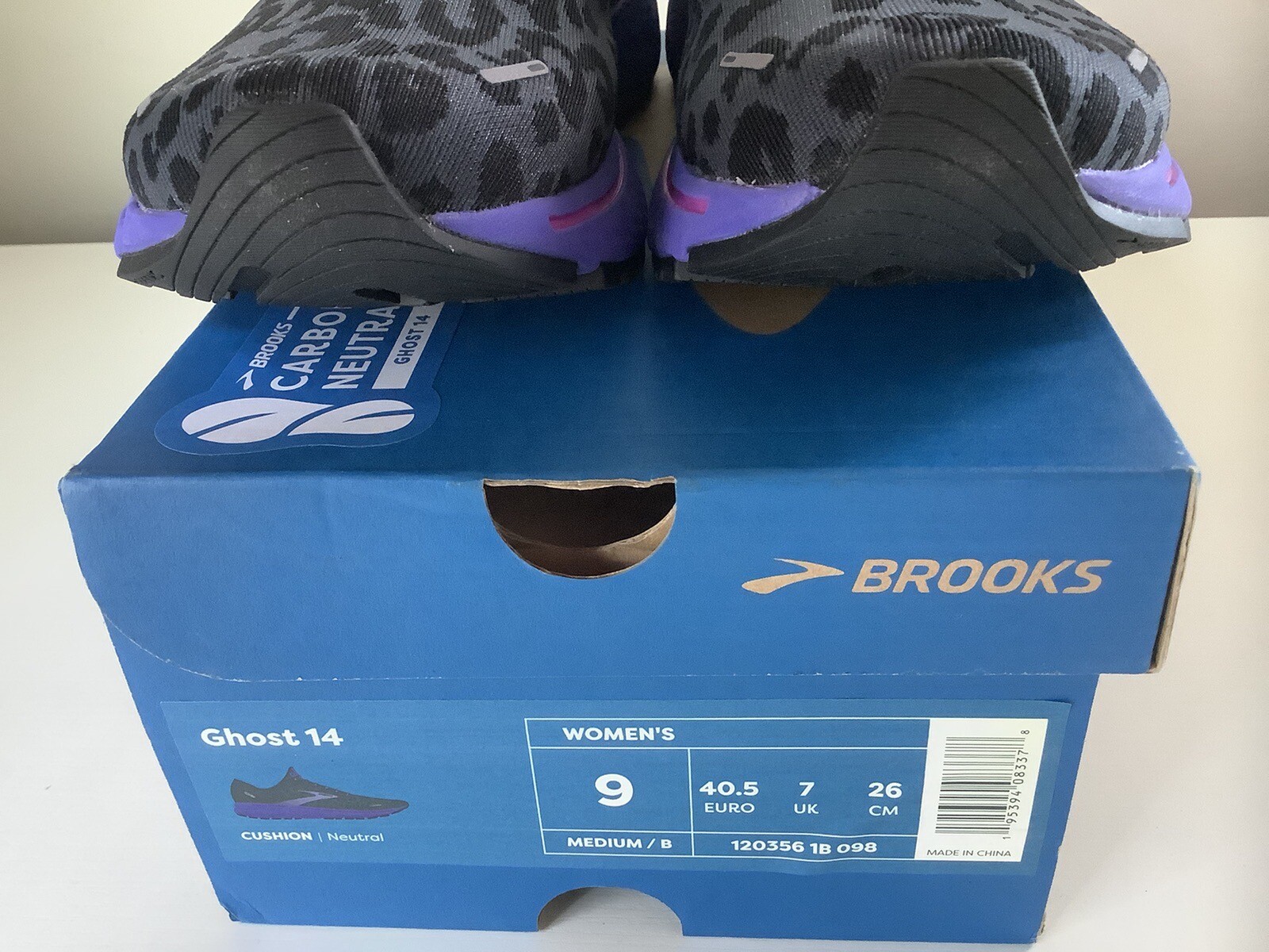 NEW Brooks Ghost 14 Run Wild Cheetah Women's Running Shoes Black