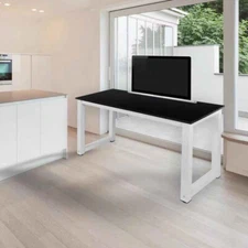 Black Computer Desk Writing Study Gaming Table Workstation Home Furniture 1.1M