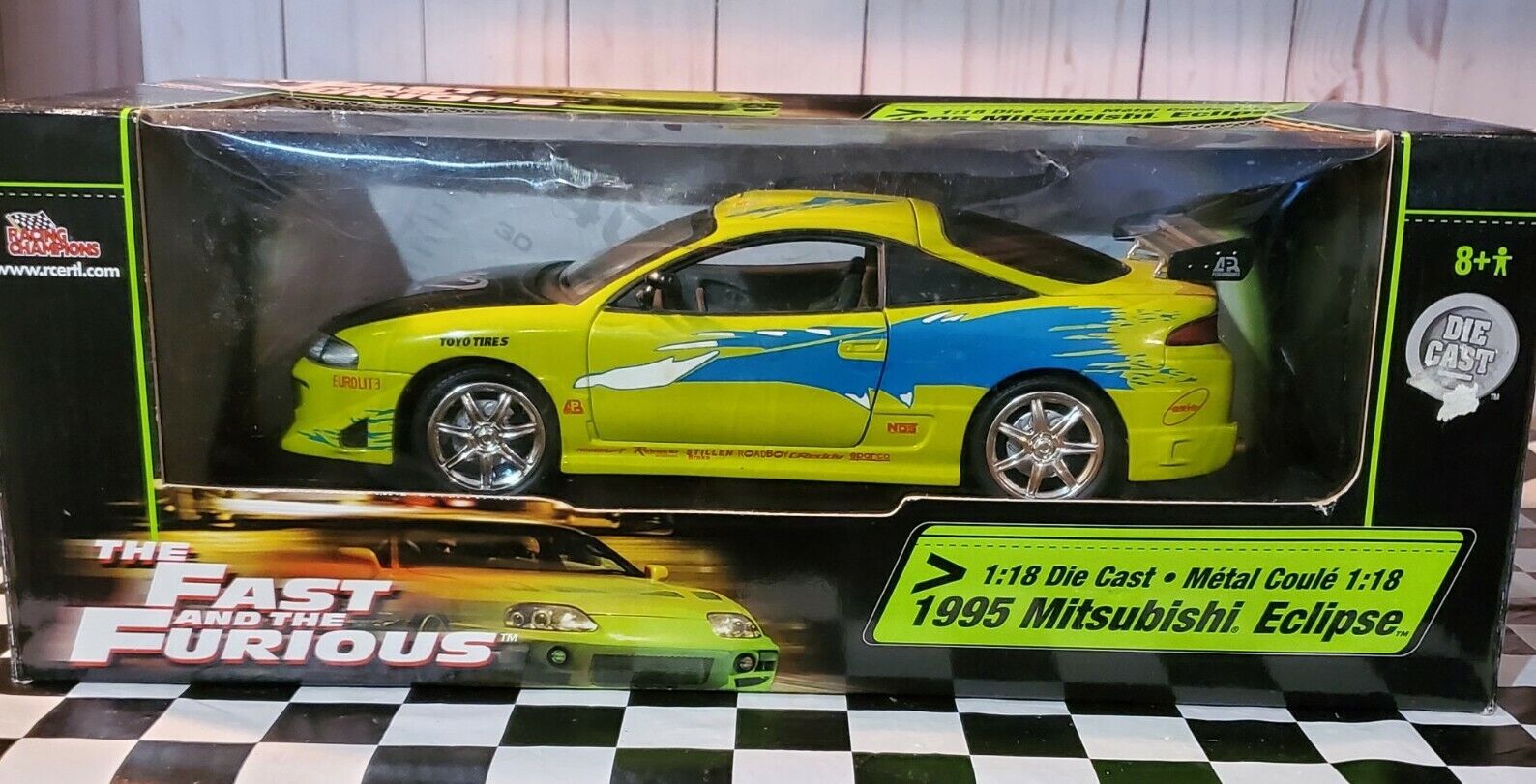 Racing Champions Fast And Furious 1995 Mitsubishi Eclipse 1:18 Diecast  Movie Car