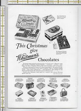 Whitman's Chocolates for Christmas 1928 magazine print ad