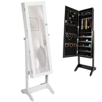 Large Floor Standing Jewelry Cabinet Storage Box Organiser With Mirror Large Floor Standing Jewelry Cabinet Storage Box Organiser With Mirror