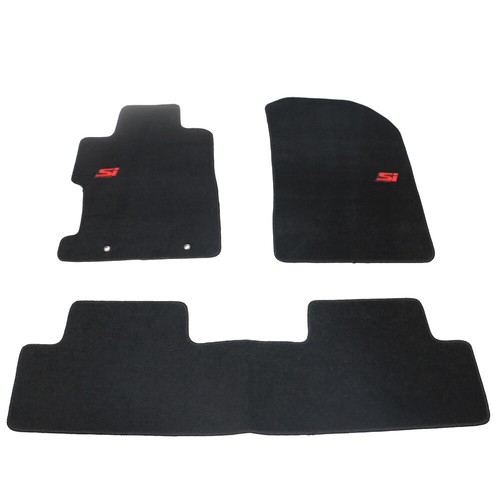 Fits 06-11 Honda Civic 2Dr 4Dr Floor Mats Carpets Front & Rear Nylon Black w/ Si