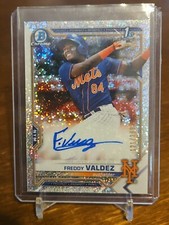 2021 Bowman Chrome Freddy Valdez Speckle Refractor Auto #121/299 New York Mets