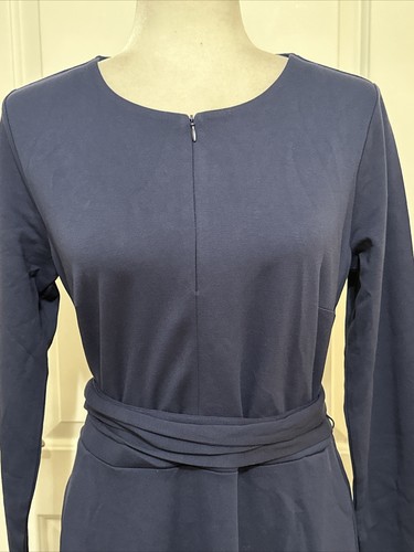Girl With Curves Zip Front Ponte Regular Midi Dress Navy S A523860 - Picture 3 of 7
