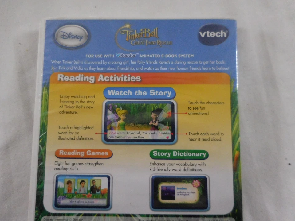 VTech V.Reader 2011 Tinkerbell & the Great Fairy Rescue Cartridge Girls Ages 5-7 - Image 4 of 4