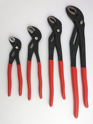 Set Di 4 Pinze Poligrip Regolabili | Misure 175, 250, 300, 400 Mm | In Acciaio CrV | Con Pulsante Rapido
