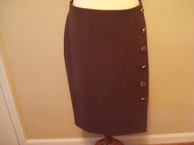 New York Clothing Company Chocolate Brown Midi Pencil Stretch