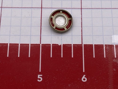 Antique Silver Metal, Plastic & Other of Pearl Button 15mm 5/8 Round Pierced RED - Picture 2 of 3